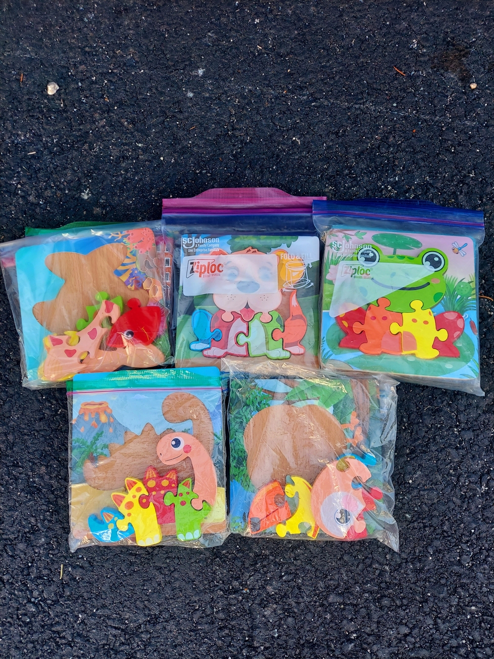 Toddler Wooden Bundle Of 8 Animal Puzzles Sensory Motor Skills Colorful Learning